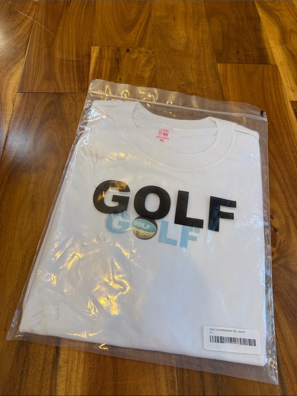 Golf Wang Championship Collection White Tee with Brown and Light Blue